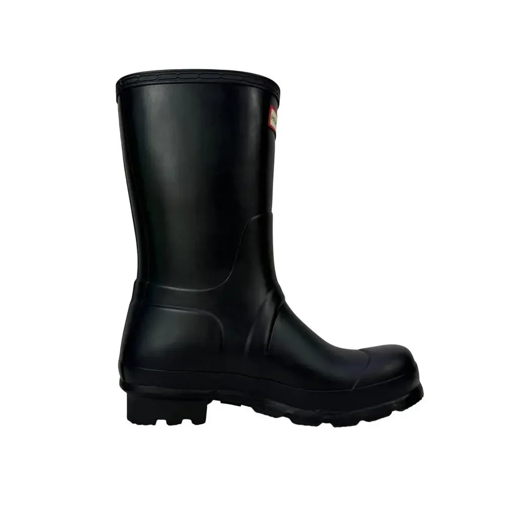 Hunter Original Short Rain Boots Mens‎ 7 Womens 8 Matte Black Waterproof Rubber
